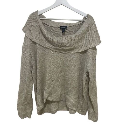 Lane Bryant plus size 22/24 long sleeve cowl neck light weight sweater cream oat - Picture 1 of 5
